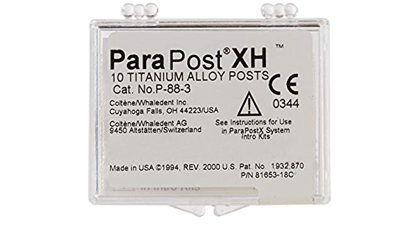 Coltene Whaledent P88-3 ParaPost XH Titanium Alloy Posts .036 Coltene Whaledent P88-3 ParaPost XH Titanium Alloy Posts .036